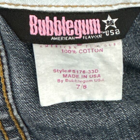 Bubblegum Y2K Denim Jean Maxi Skirt Sz 7/8 Grunge Punk Side Slits USA Made - Picture 6 of 6